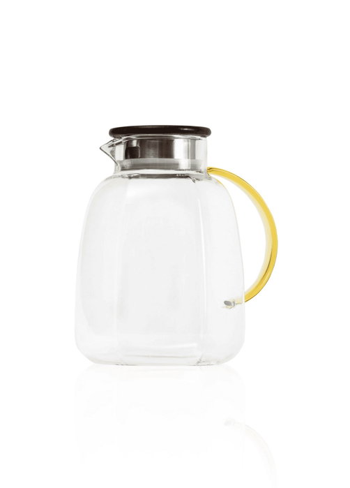 Hermia Botella de Vidrio con Tapa de Bambú Transparente 2000 ml